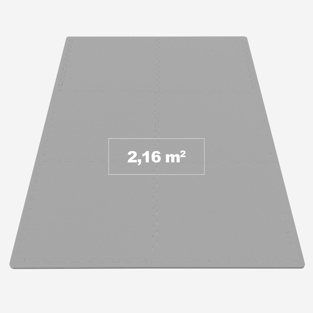 Apsauginis kilimėlis, 6 dalys 60 x 60 x 1,2 cm, pilkas