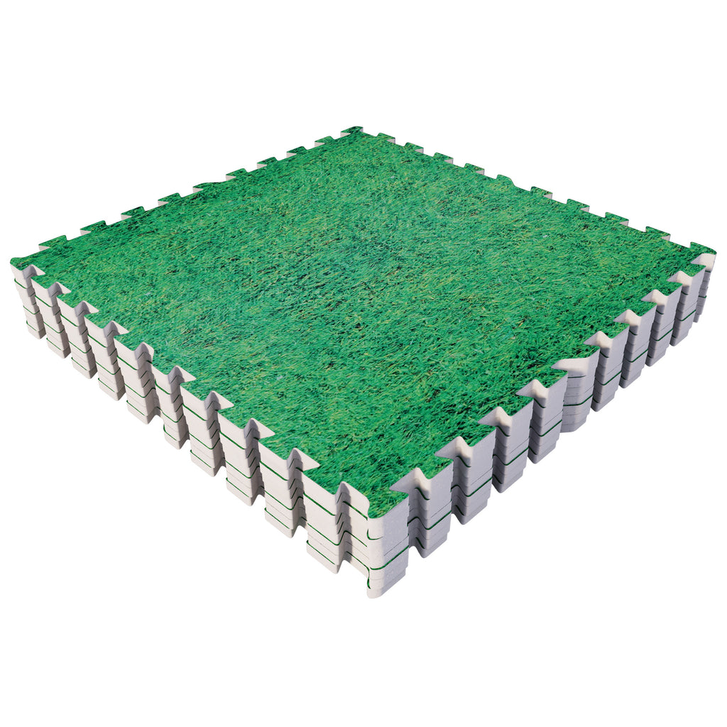 Treniruočių kilimėlis, 8 dalys 60 x 60 x 1,2 cm, žolės raštas