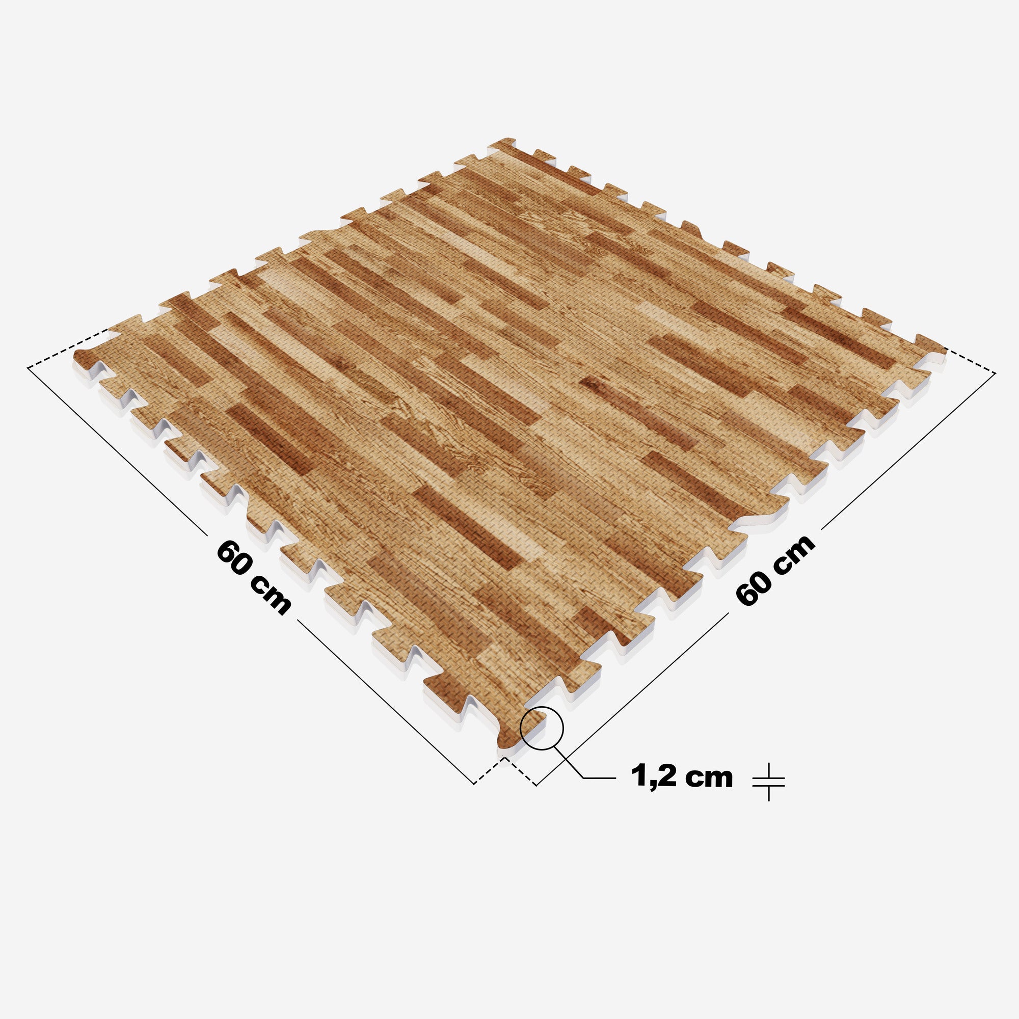Treniruočių kilimėlis 8 dalių 60 x 60 x 1,2 cm medžio rašto