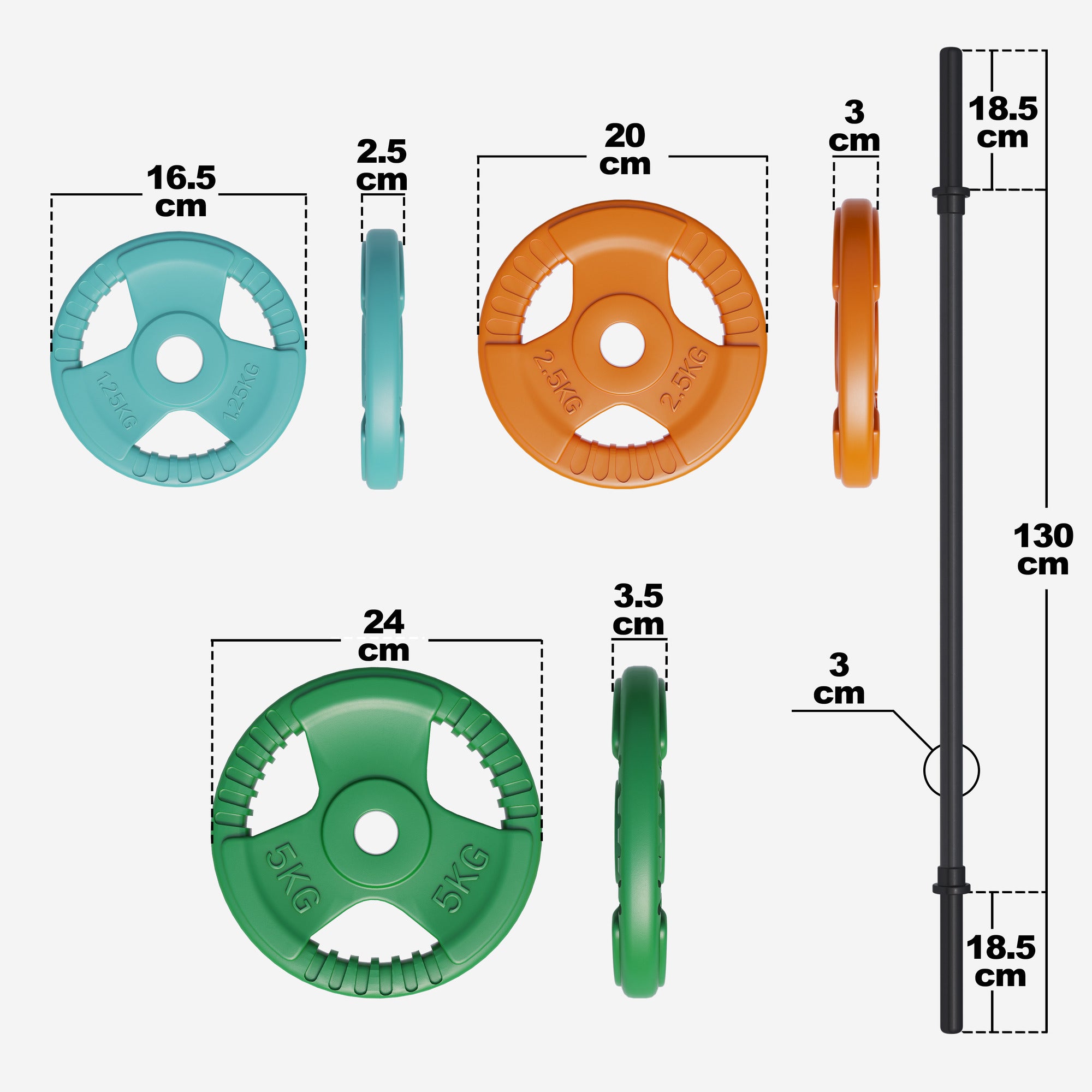 BodyPump štangos rinkinys 20 kg 130 cm