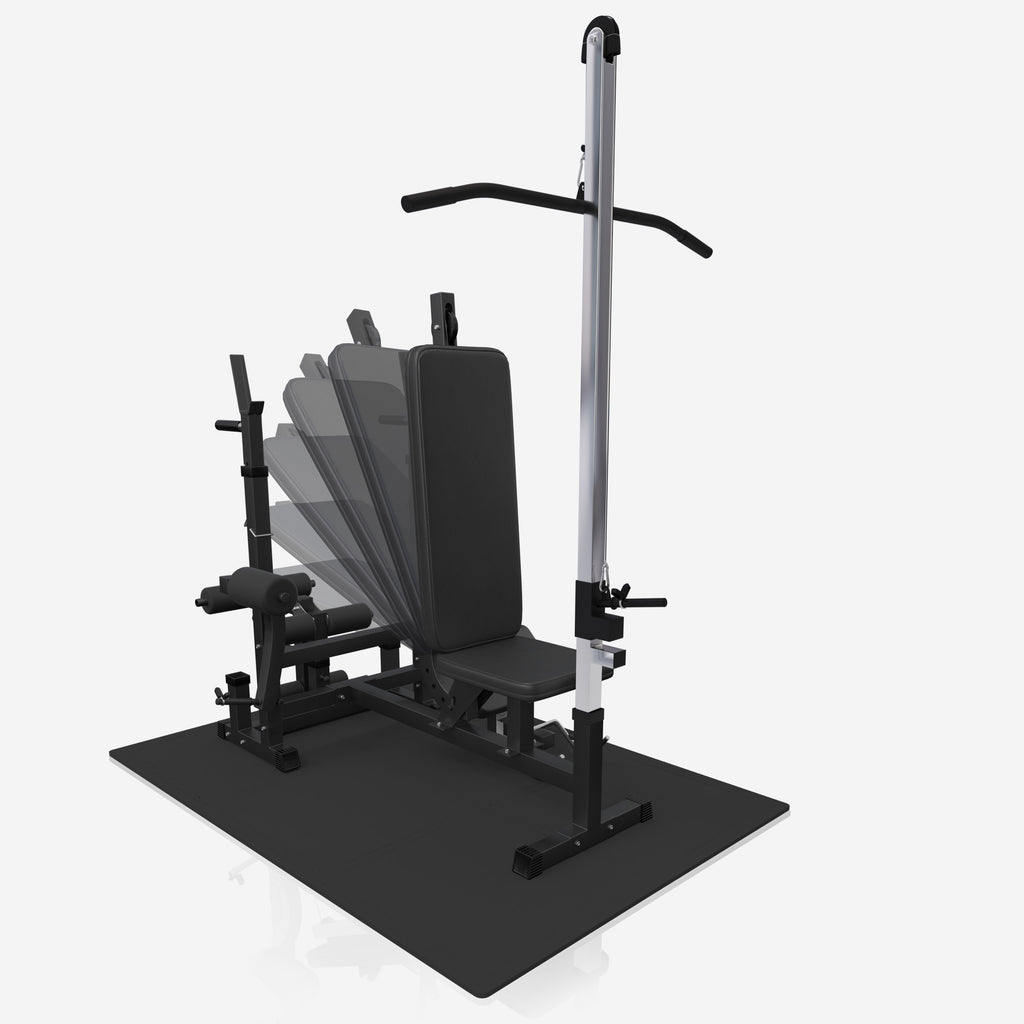 Universali namų treniruočių stotis su 100 kg svorių rinkiniu