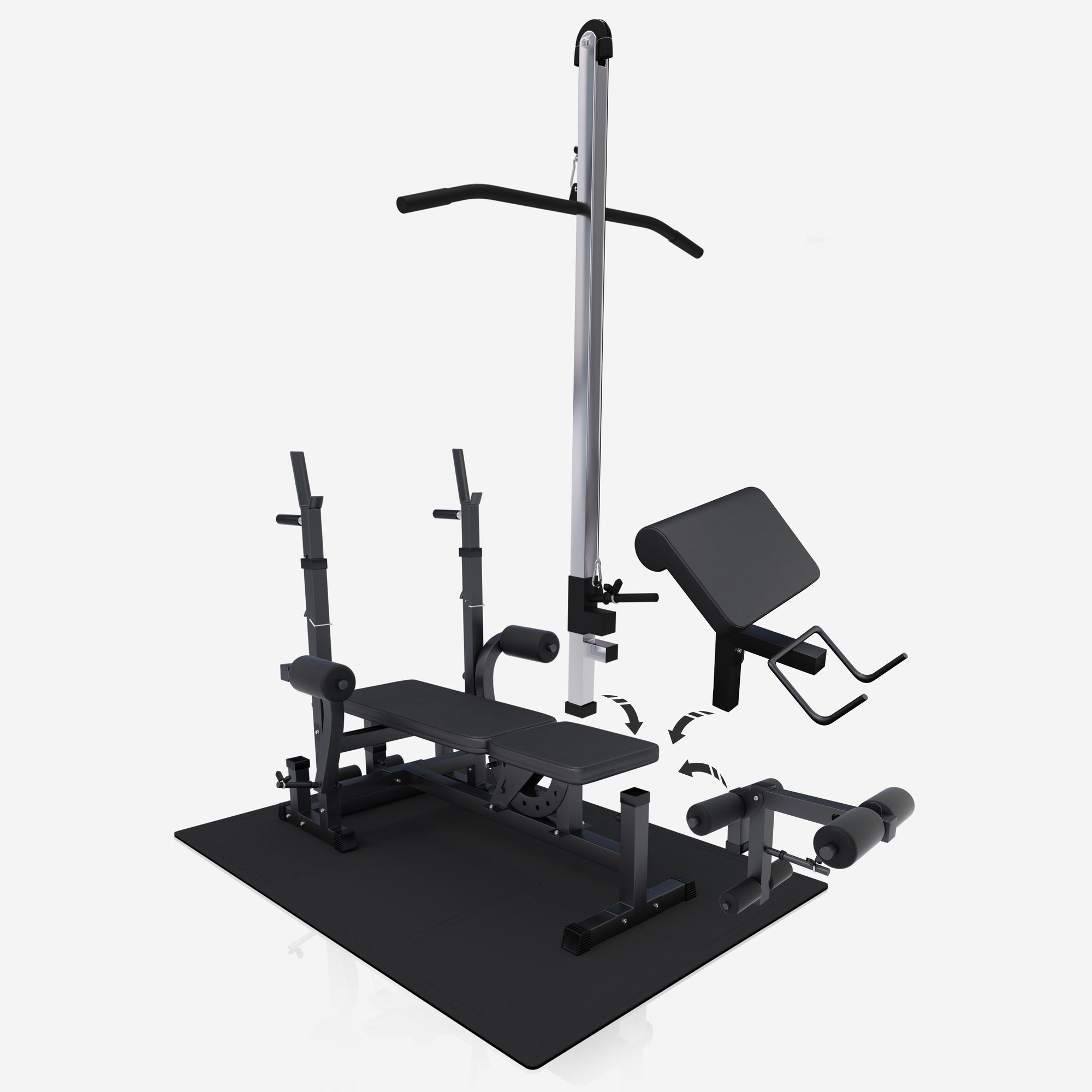 Universali namų treniruočių stotis su 100 kg svorių rinkiniu