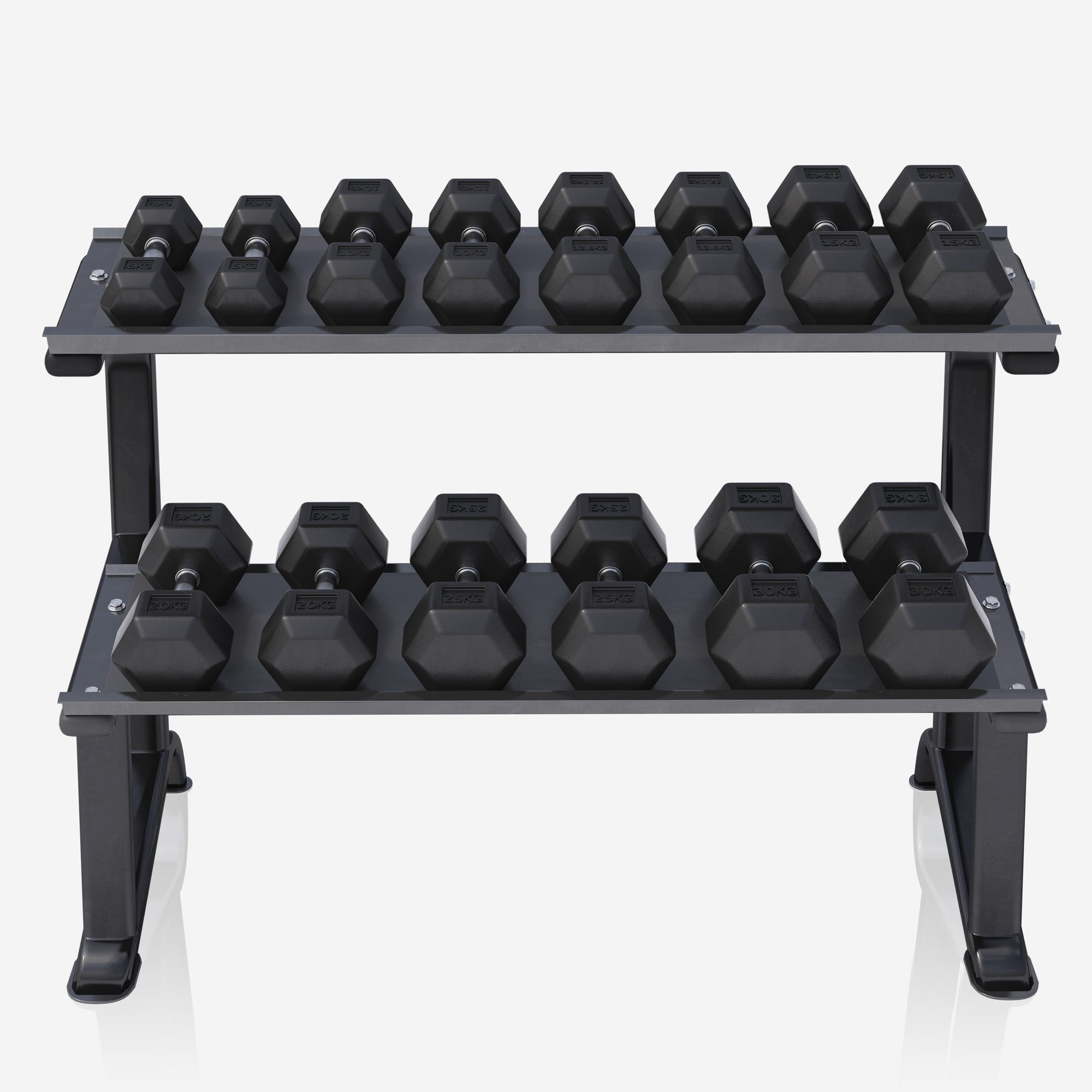 Hexagon hantelių rinkinys 237 kg su stovu