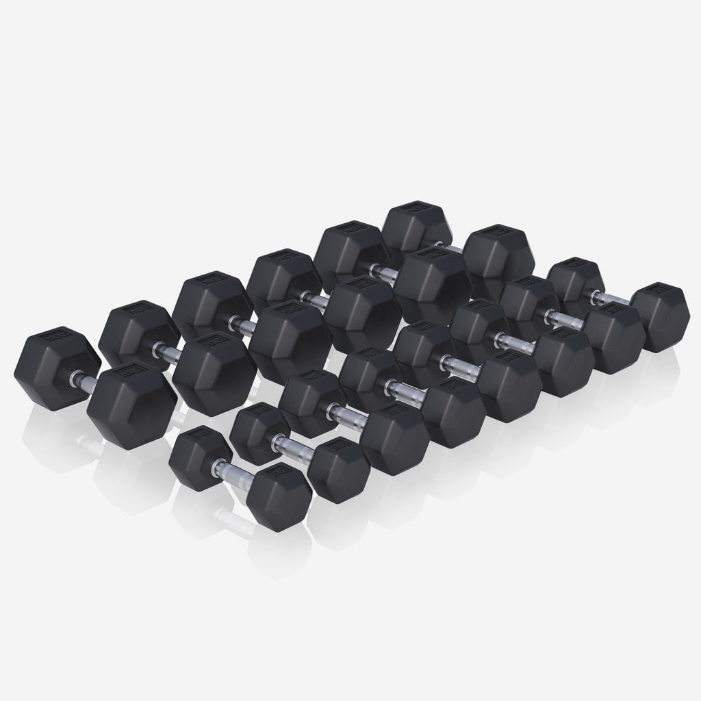 Hexagon hantelių rinkinys 237 kg su stovu
