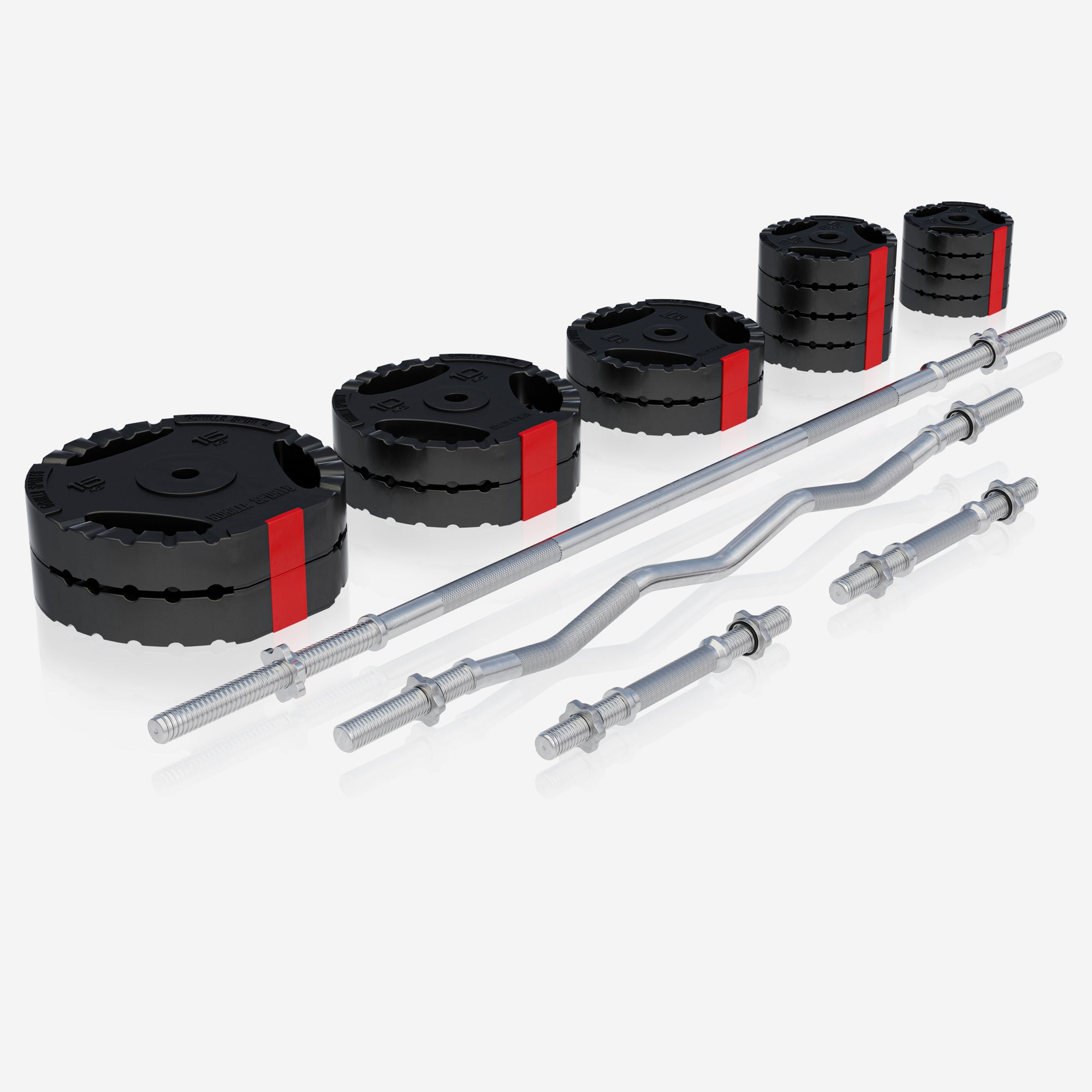 Universali daugiafunkcė treniruočių stotis su 100 kg Tri Grip svorių rinkiniu