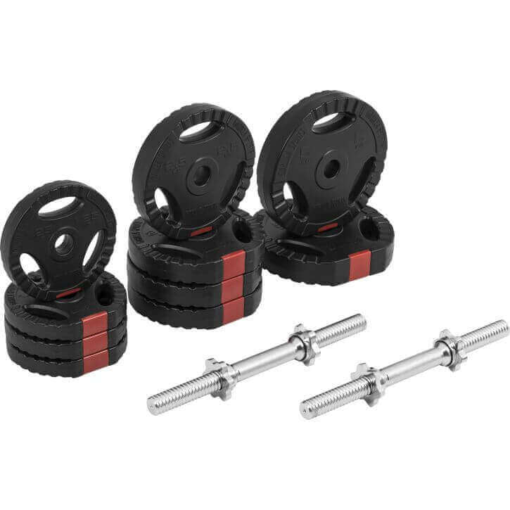 Tri Grip hantelių rinkinys 30 kg su 35 cm strypais