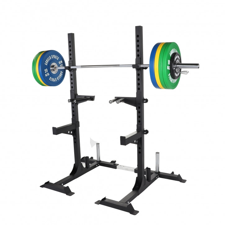 Half rack pritūpimų stovas ir 140 kg štangos rinkinys