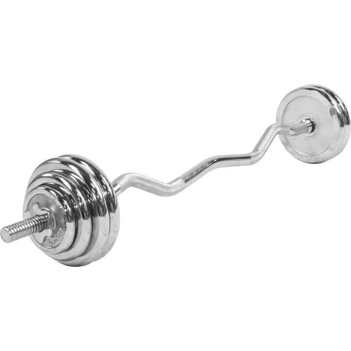 EZ štangos rinkinys 35 kg su chromuotais svorio diskais
