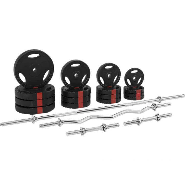 Reguliuojamas svorių suolelis su 100 kg Tri Grip rinkiniu