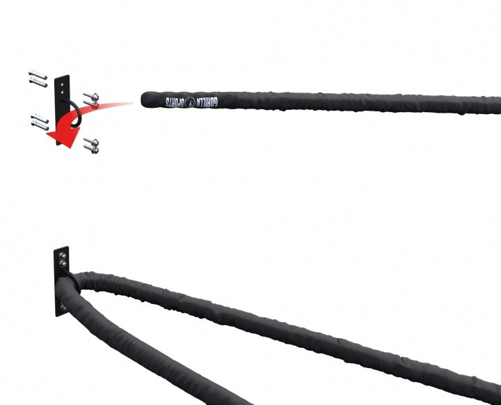 Battlerope virvė 15 m, 5 cm, su sieniniu tvirtinimu