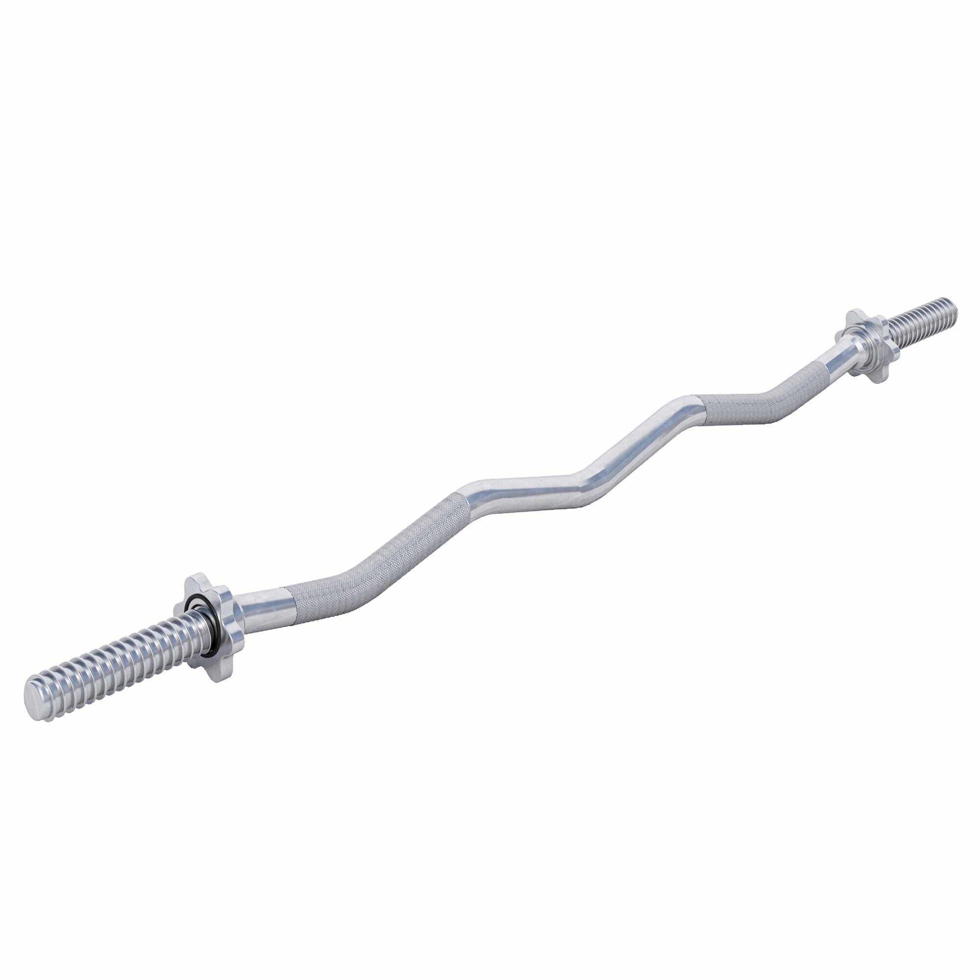 EZ bicepso grifas 120 cm su srieginiais užraktais, chromuotas