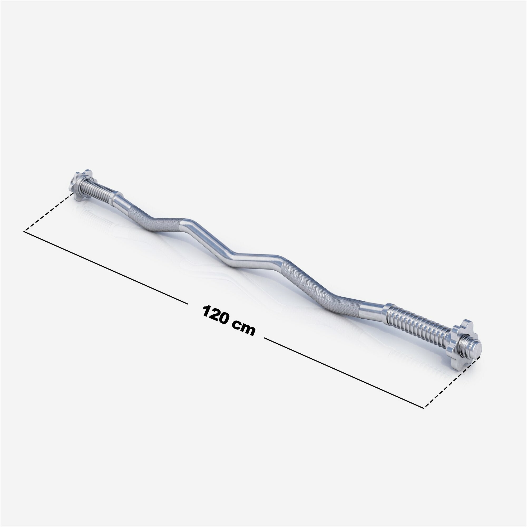 EZ bicepso grifas 120 cm su srieginiais užraktais, chromuotas