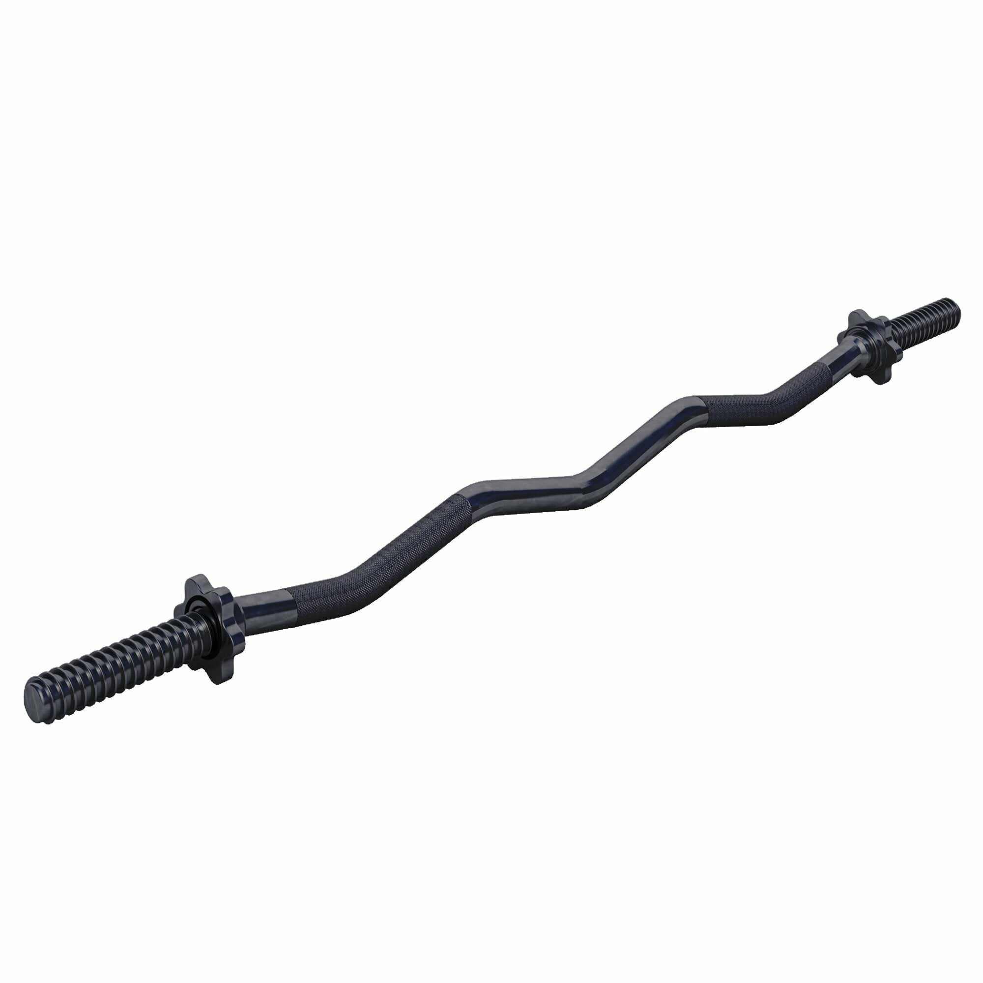 EZ bicepso grifas 120 cm su srieginiais užraktais, juodas