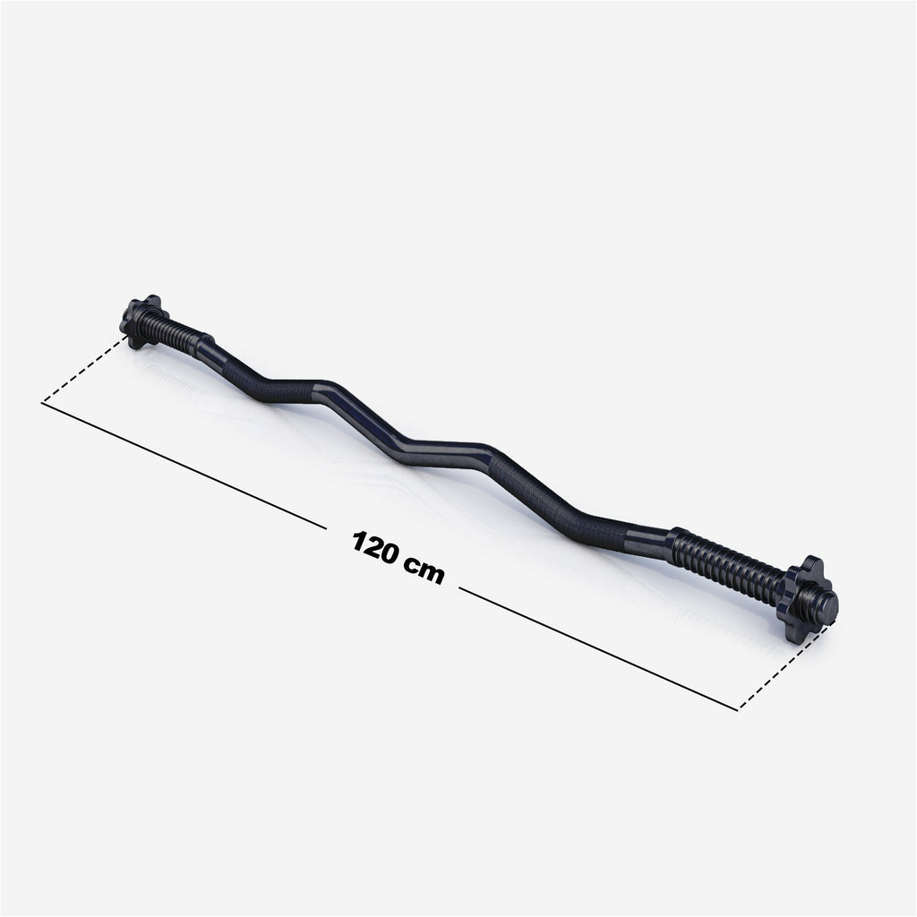EZ bicepso grifas 120 cm su srieginiais užraktais, juodas