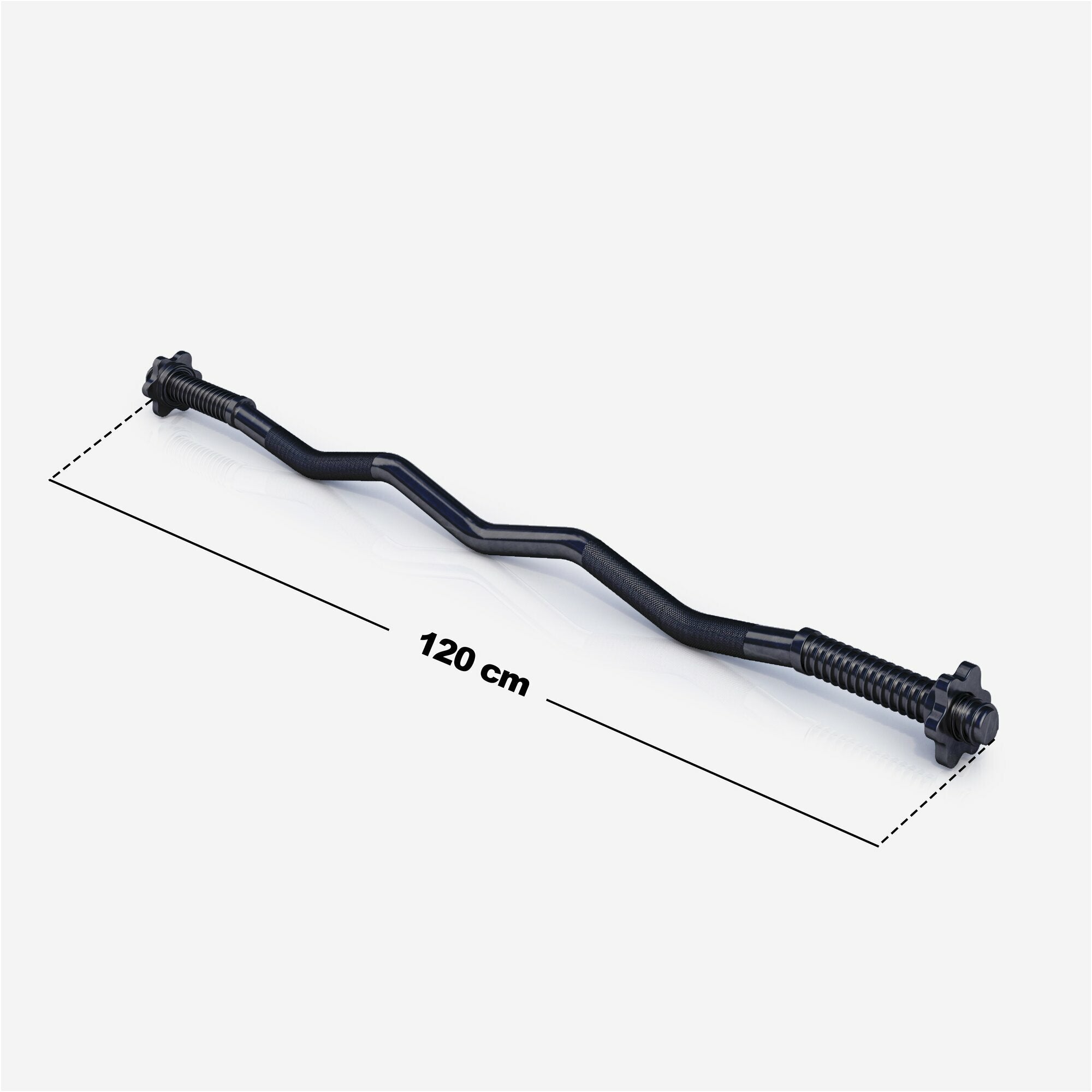 EZ bicepso grifas 120 cm su srieginiais užraktais, juodas