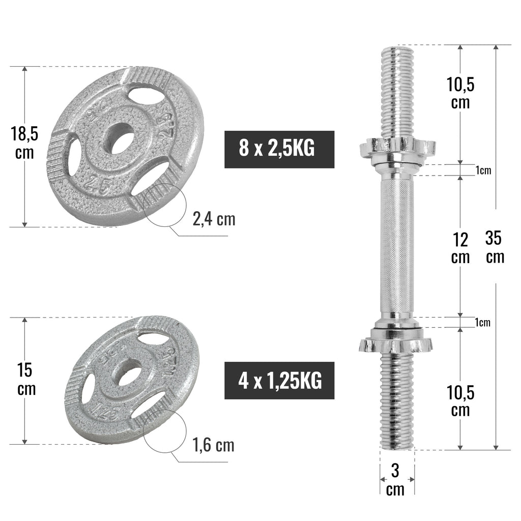 Tri Grip ketaus hantelių rinkinys 30 kg