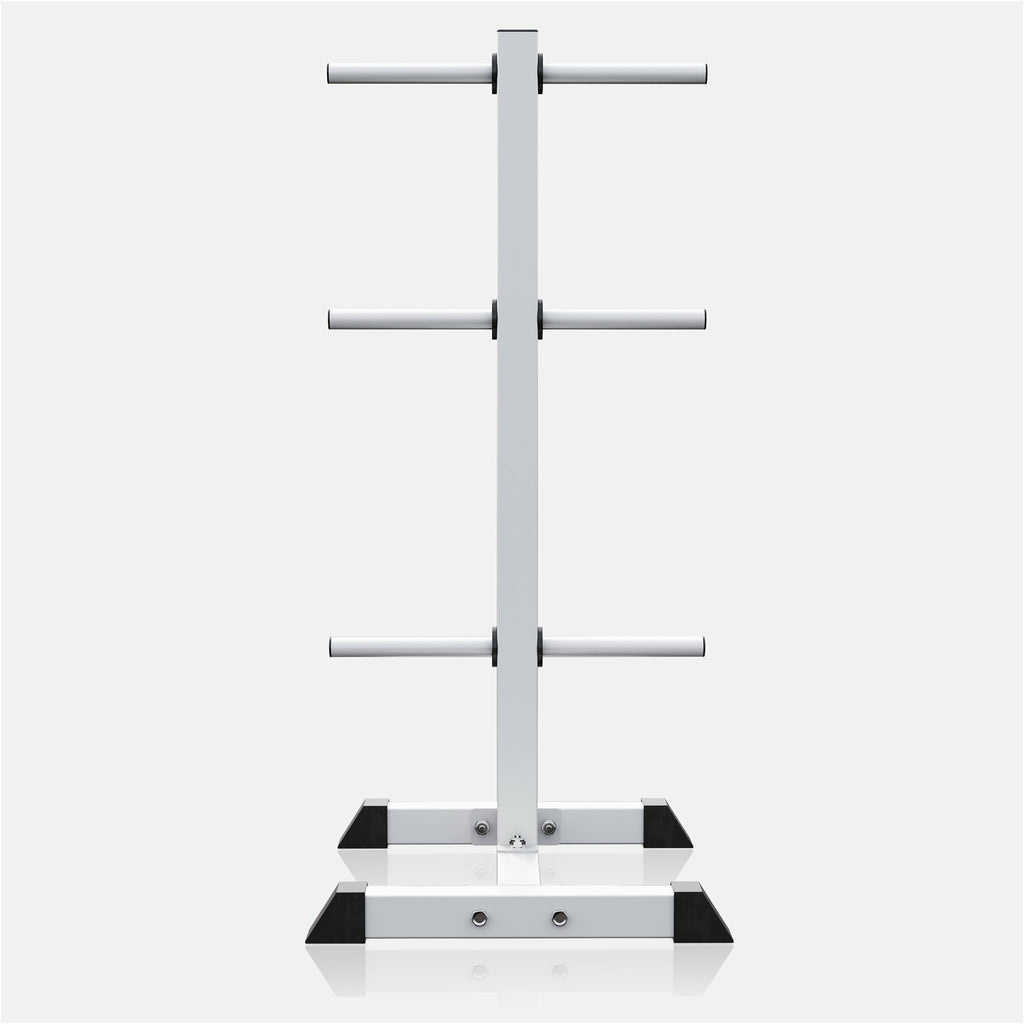 Vertikalus svorių diskų stovas 30 mm svorių diskams, baltas
