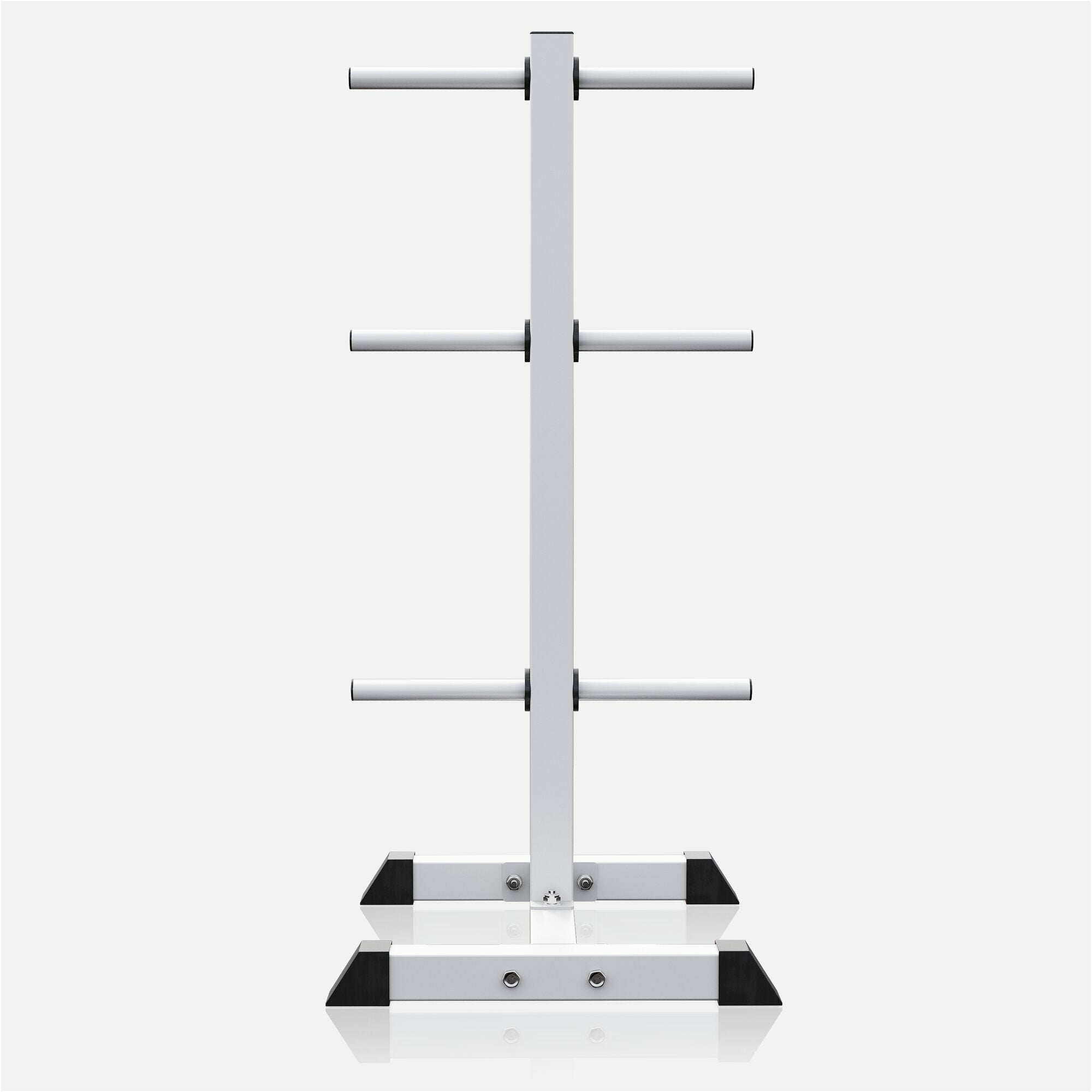 Vertikalus svorių diskų stovas 30 mm svorių diskams, baltas