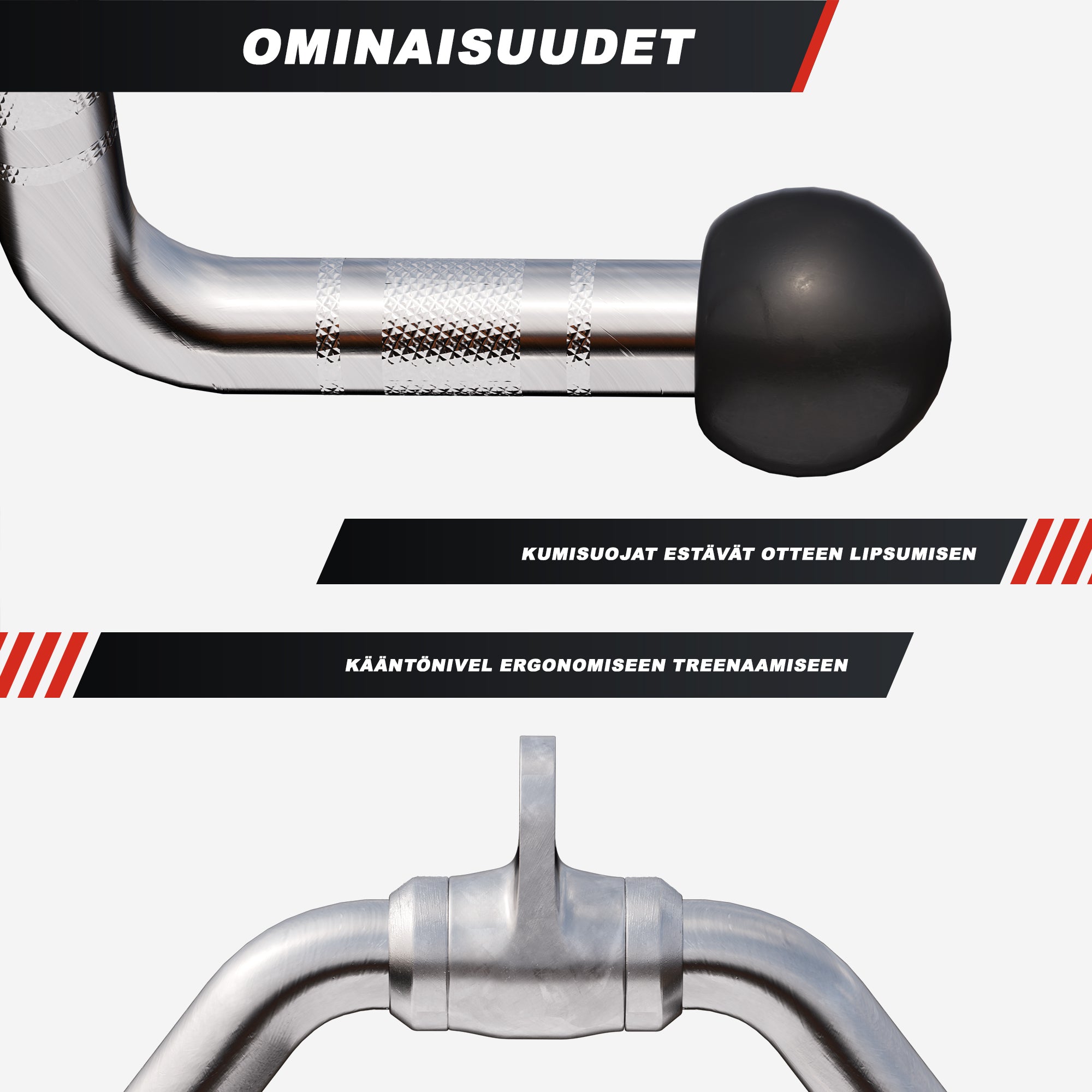 Guminiais galais irklavimo rankena skriemulių sistemai 30 cm
