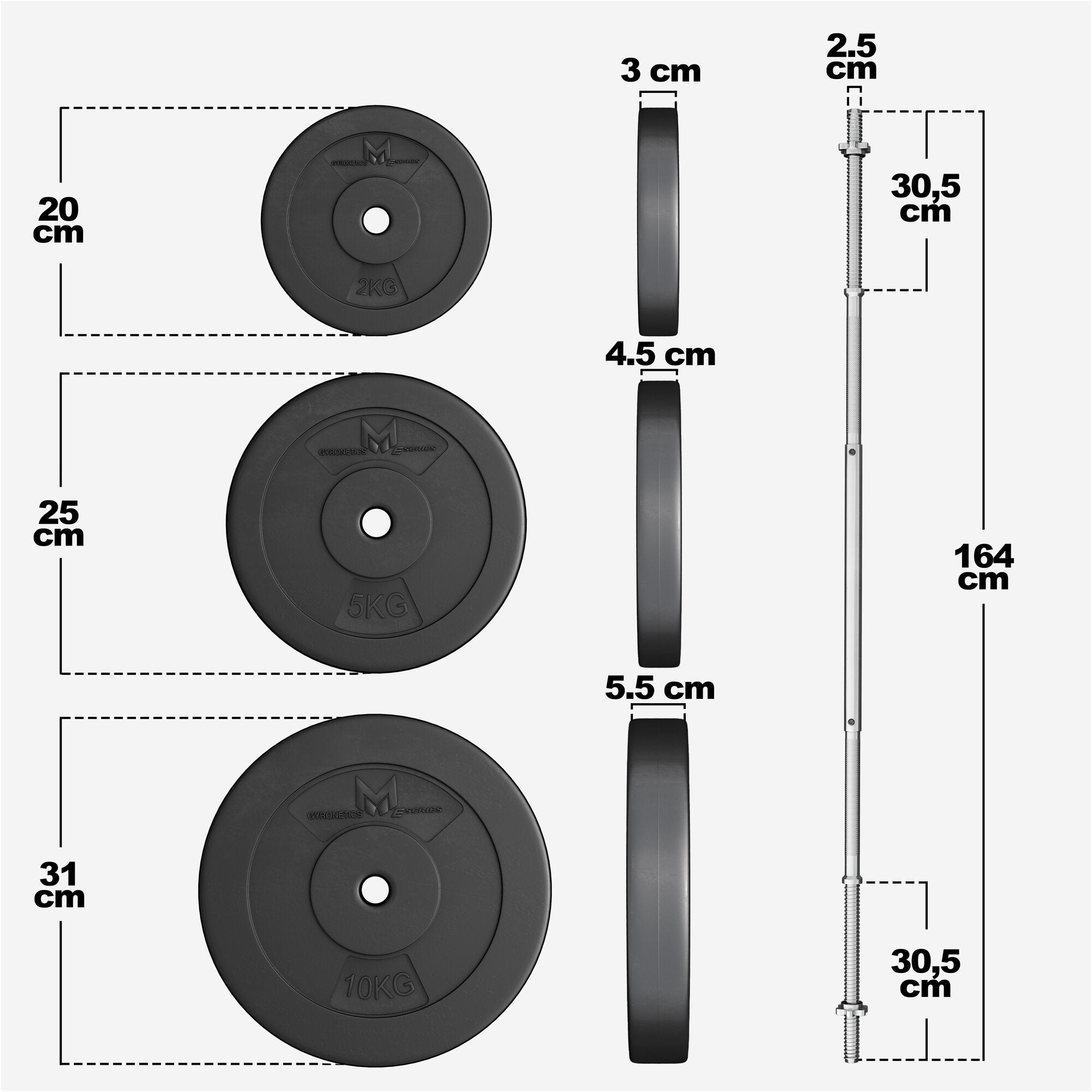 Štangos rinkinys 60 kg su tiesia štanga