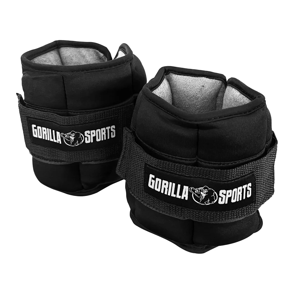 Reguliuojami riešų ir kulkšnių svoriai 0,45–2,25 kg, juodi