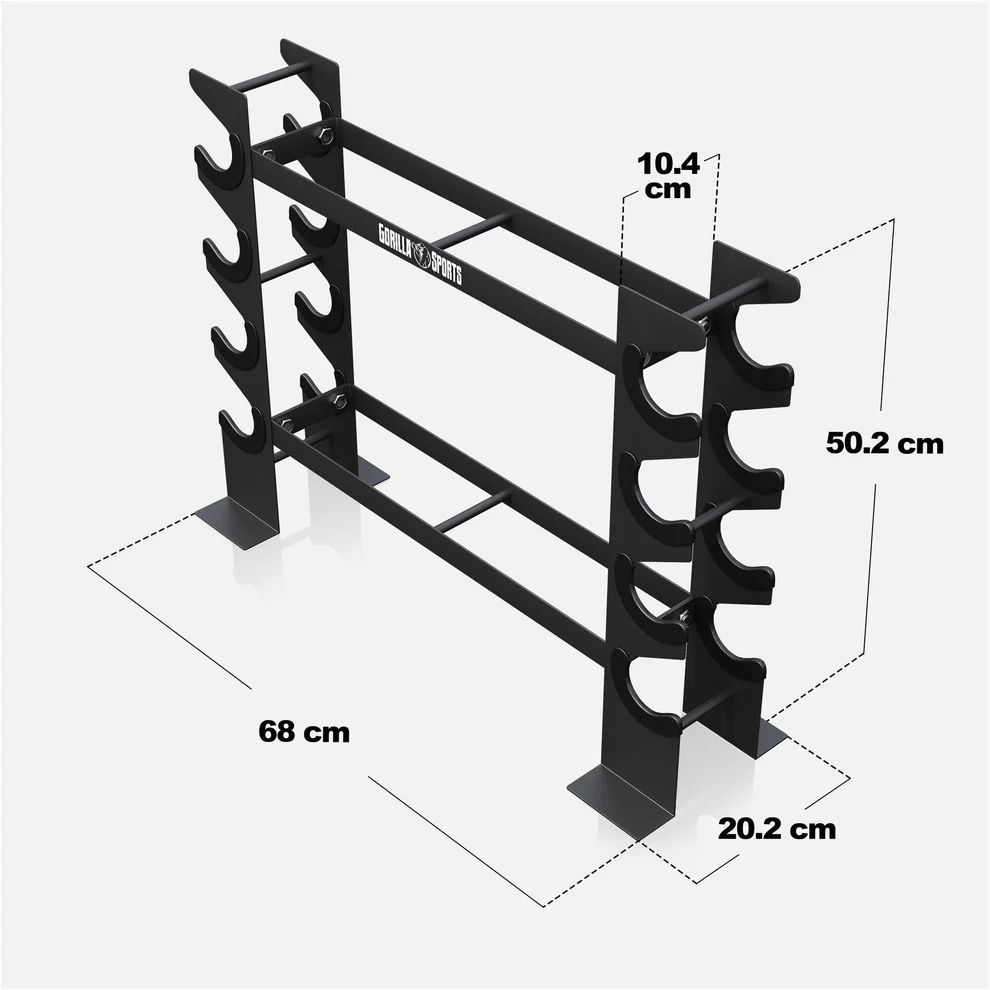 Hantelių ir girų stovas 2 lygiai, max 300 kg