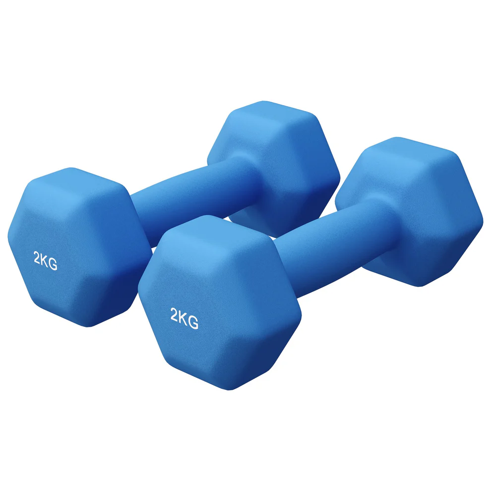 Neopreniniai hanteliai 2 kg / 2 vnt., mėlyni