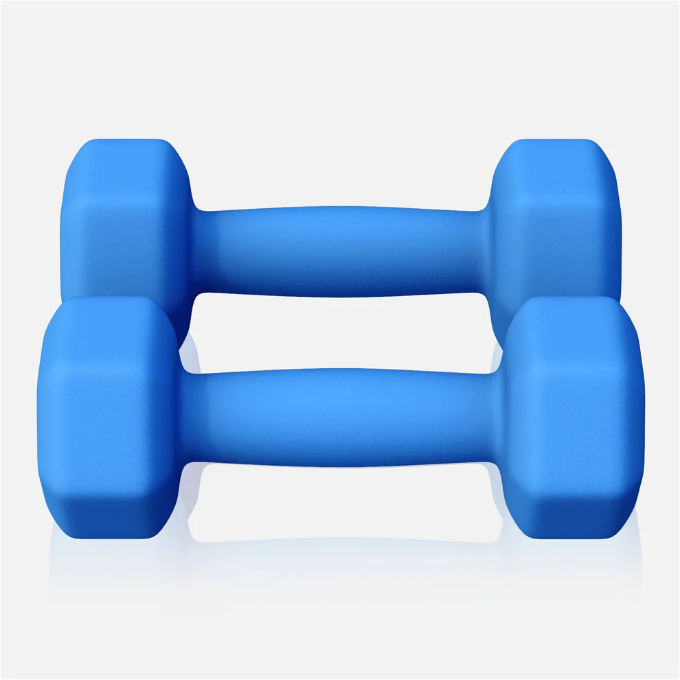 Neopreniniai hanteliai 2 kg / 2 vnt., mėlyni