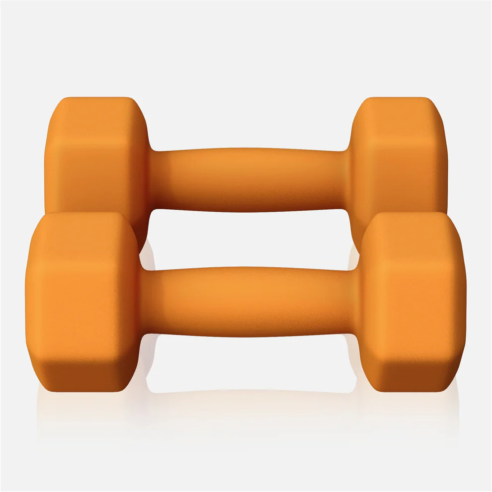Neopreniniai hanteliai 3 kg / 2 vnt., oranžiniai