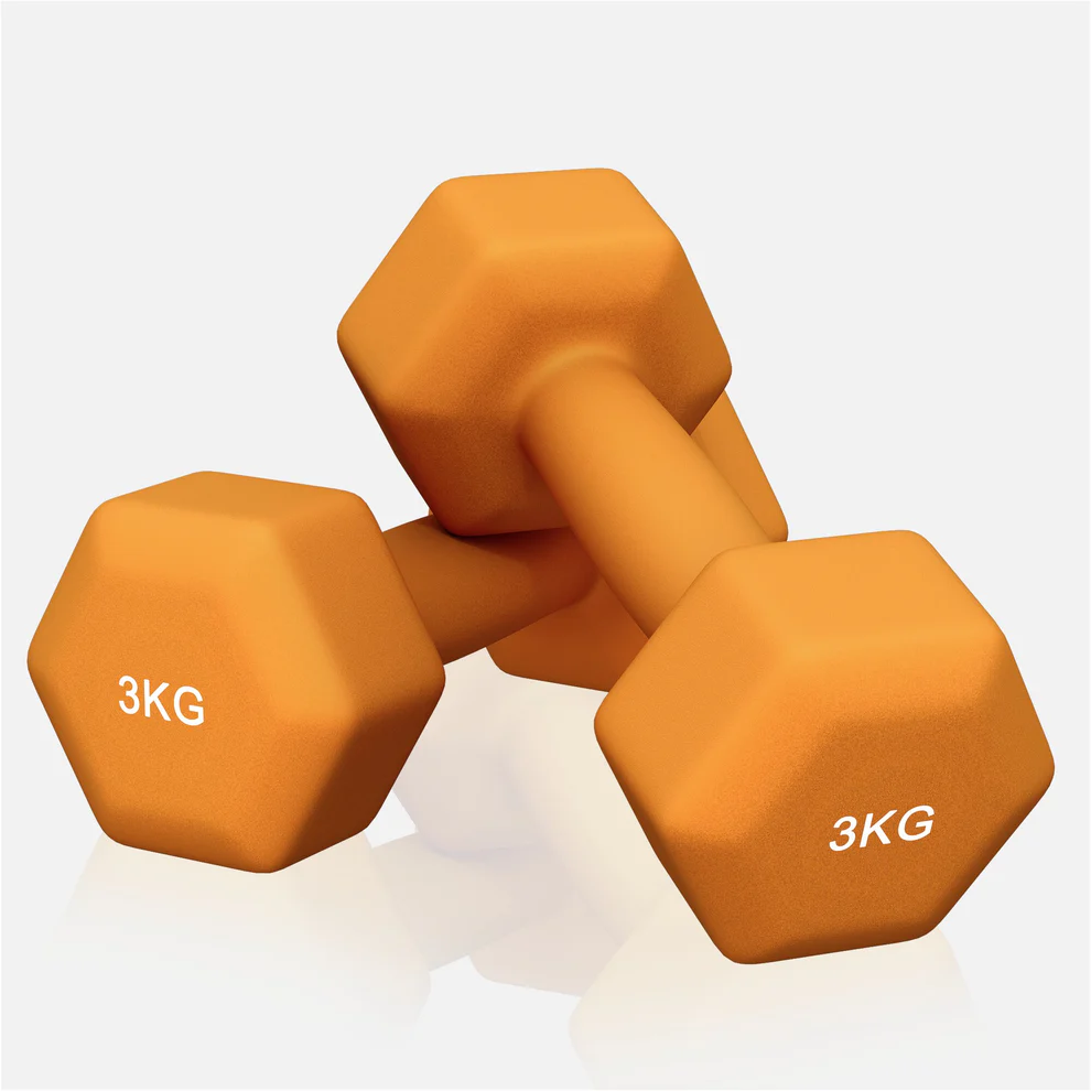 Neopreniniai hanteliai 3 kg / 2 vnt., oranžiniai
