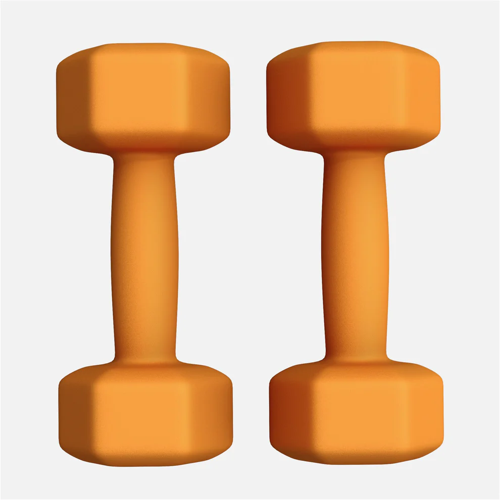 Neopreniniai hanteliai 3 kg / 2 vnt., oranžiniai