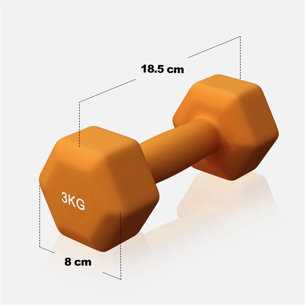 Neopreniniai hanteliai 3 kg / 2 vnt., oranžiniai