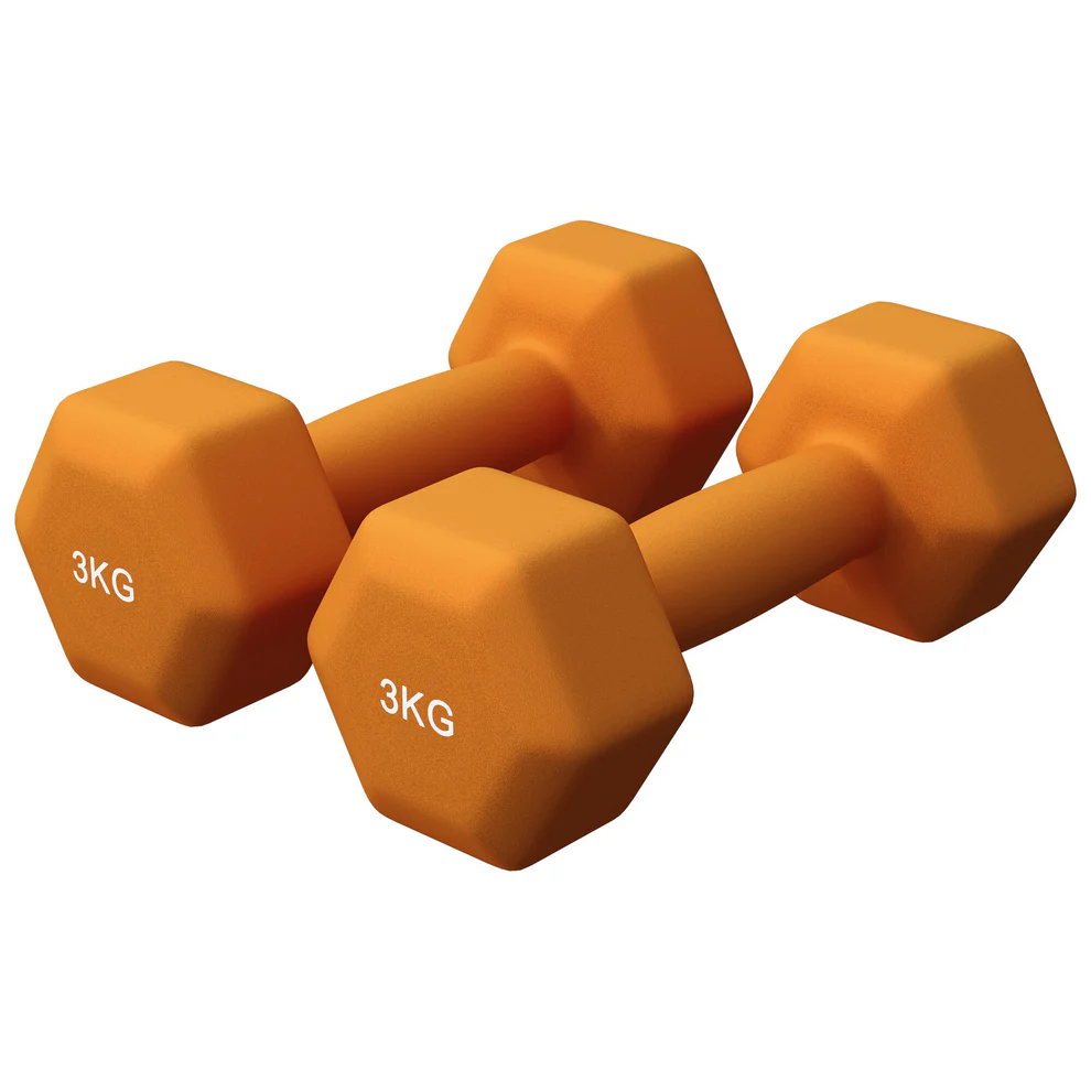 Neopreniniai hanteliai 3 kg / 2 vnt., oranžiniai
