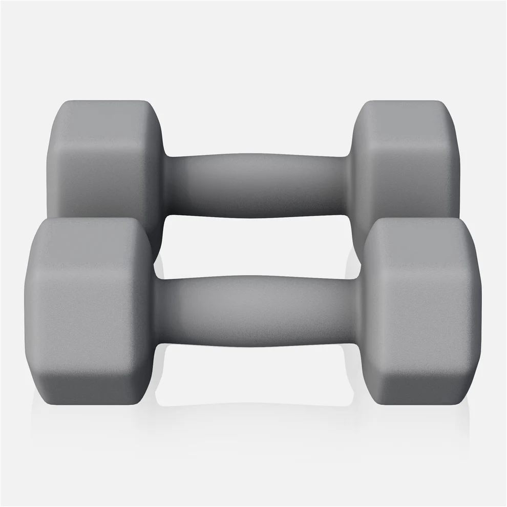 Neopreniniai hanteliai 4 kg, 2 vnt., pilki