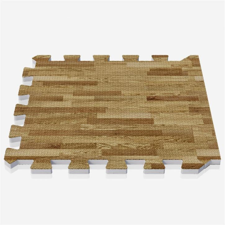 EVA apsauginis kilimėlis 18 dalių + kraštinės dalys 30 x 30 cm, medžio rašto
