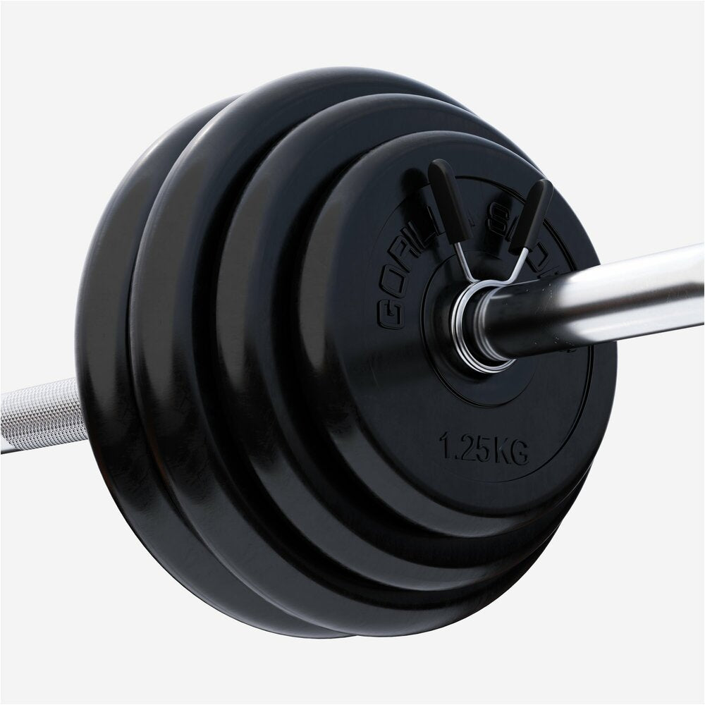 Guminiai svorių diskai 30 mm, 2 x 1,25 kg + 2 x 2,5 kg + 4 x 5 kg