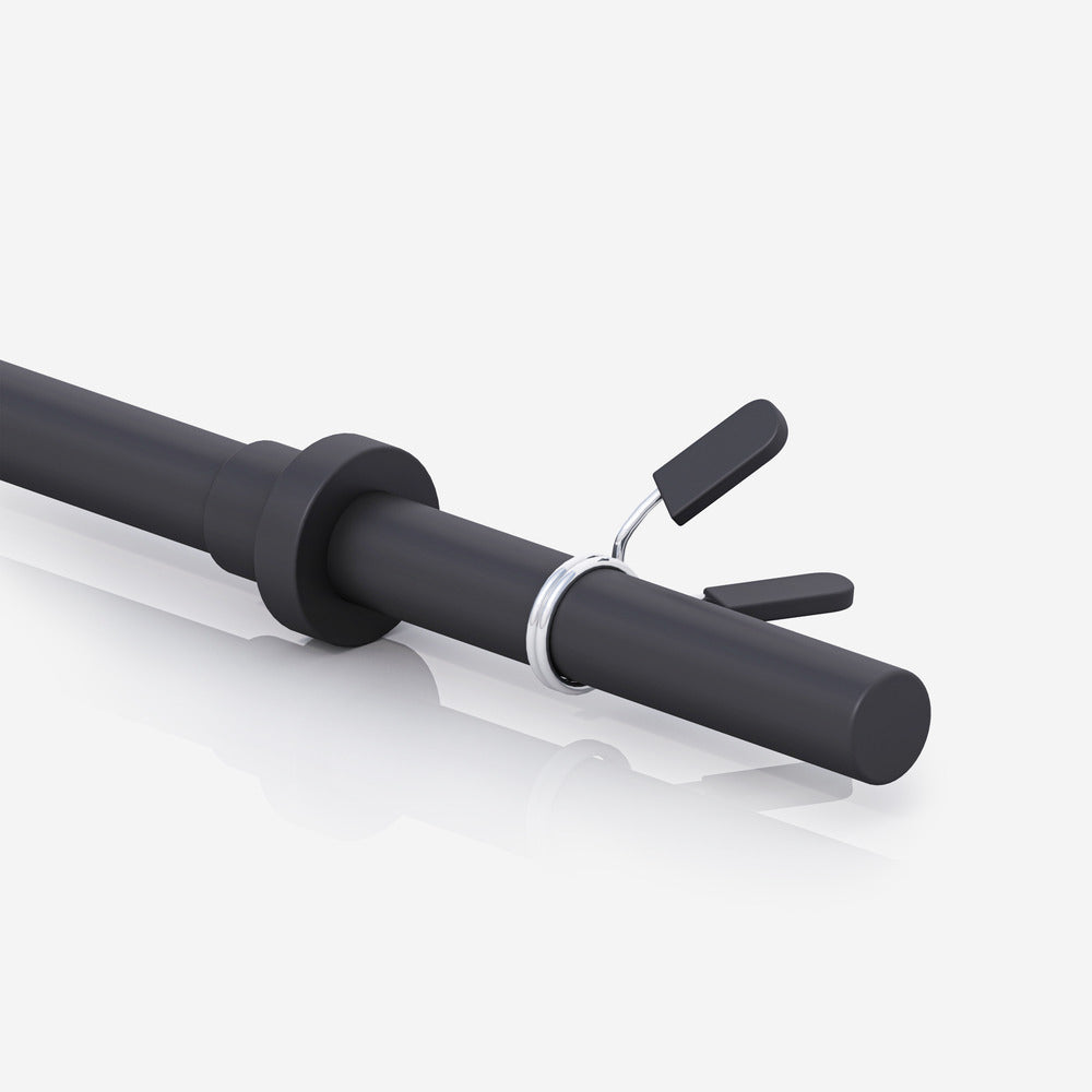 Aerobika / pump grifas 130 cm – su spyruokliniais užraktais, juodas