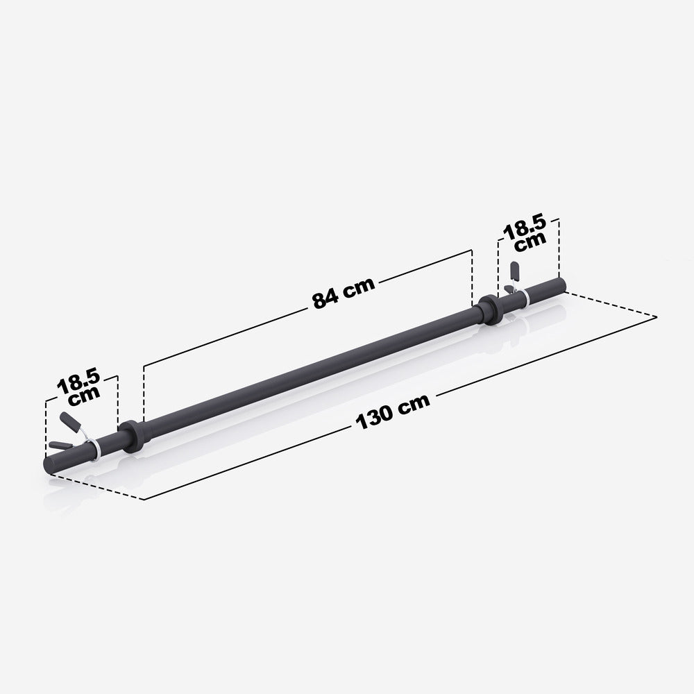 Pump štanga 130 cm su spyruokliniais užraktais ir štangos paminkštinimu