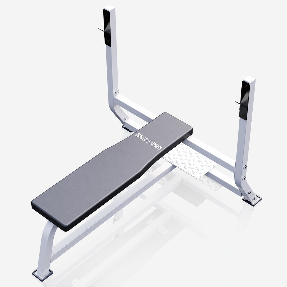 Platus štangos spaudimo suoliukas max 250 kg, baltas
