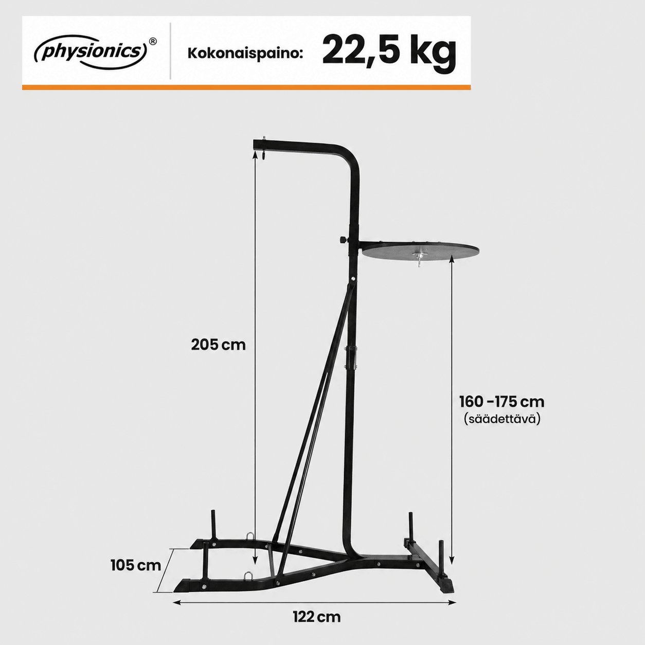 2-in-1 bokso maišo stovas su greičio kriaušės platforma
