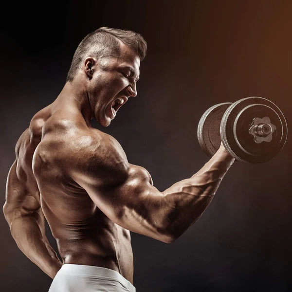 Hantelių rinkinys 20–60 kg su ketaus diskais ir 30 mm grifais