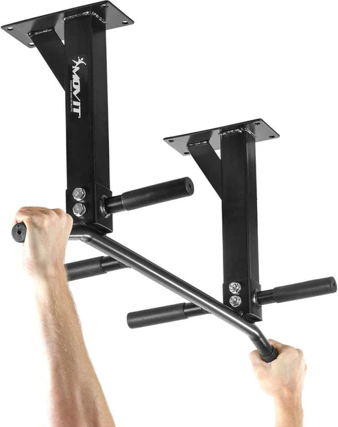 Lubinis prisitraukimų skersinis 350 kg, kelių paėmimų modelis – juodas/baltas