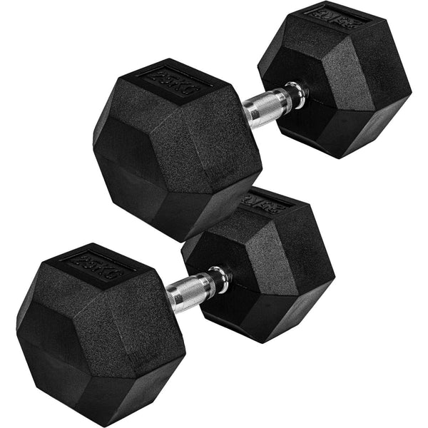 Hexagon hantelių pora 4–60 kg su gumine danga