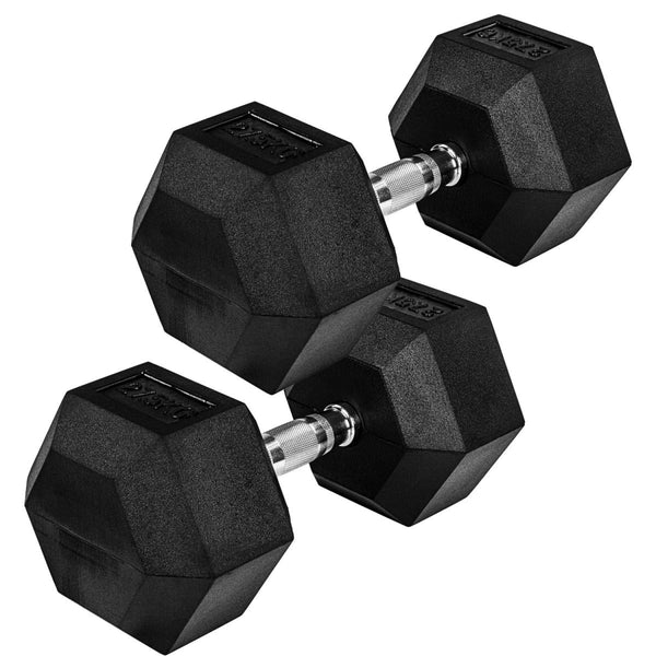 Hexagon hantelių pora 4–60 kg su gumine danga