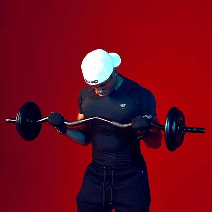 EZ bicepso grifas 120 cm su srieginiais užraktais, juodas