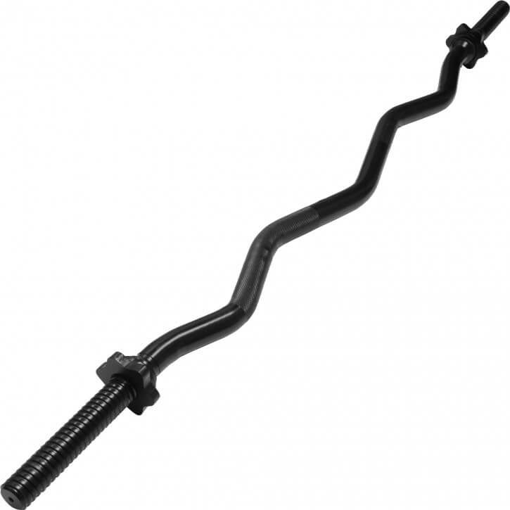 EZ bicepso grifas 120 cm su srieginiais užraktais, juodas