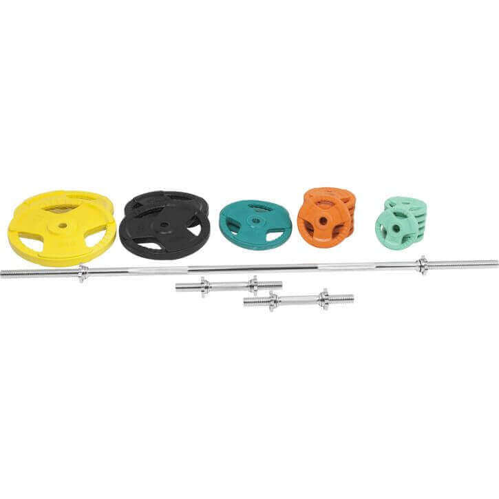 Guma dengtas štangos rinkinys 100 kg 30 mm