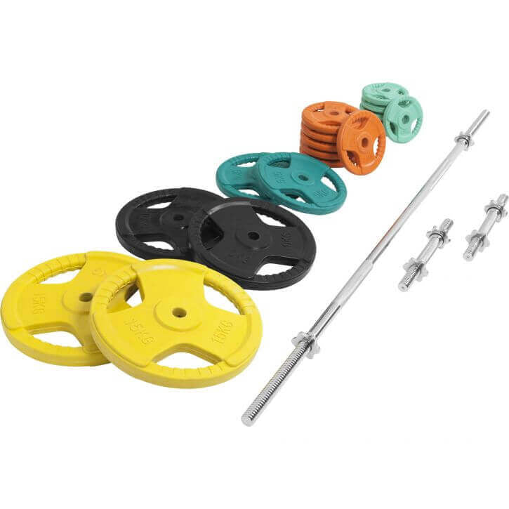 Guma dengtas štangos rinkinys 100 kg 30 mm