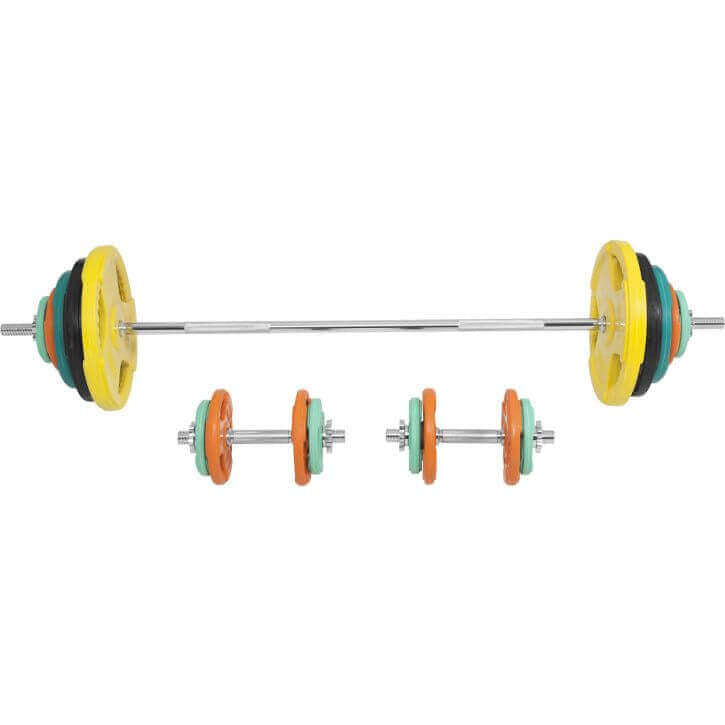 Guma dengtas štangos rinkinys 100 kg 30 mm