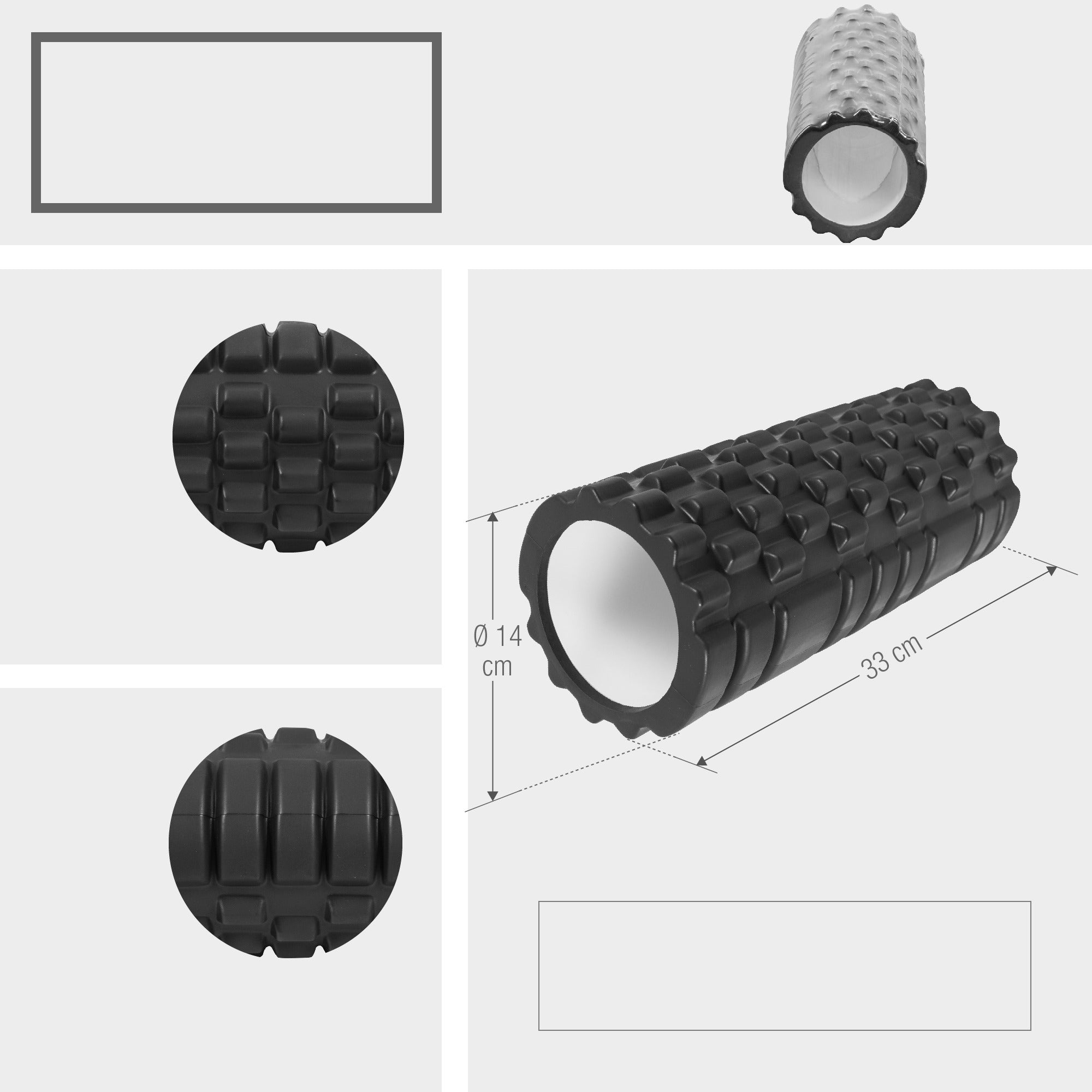 Foam Roller 2.0 masažo volelis 32 x 14 cm juodas